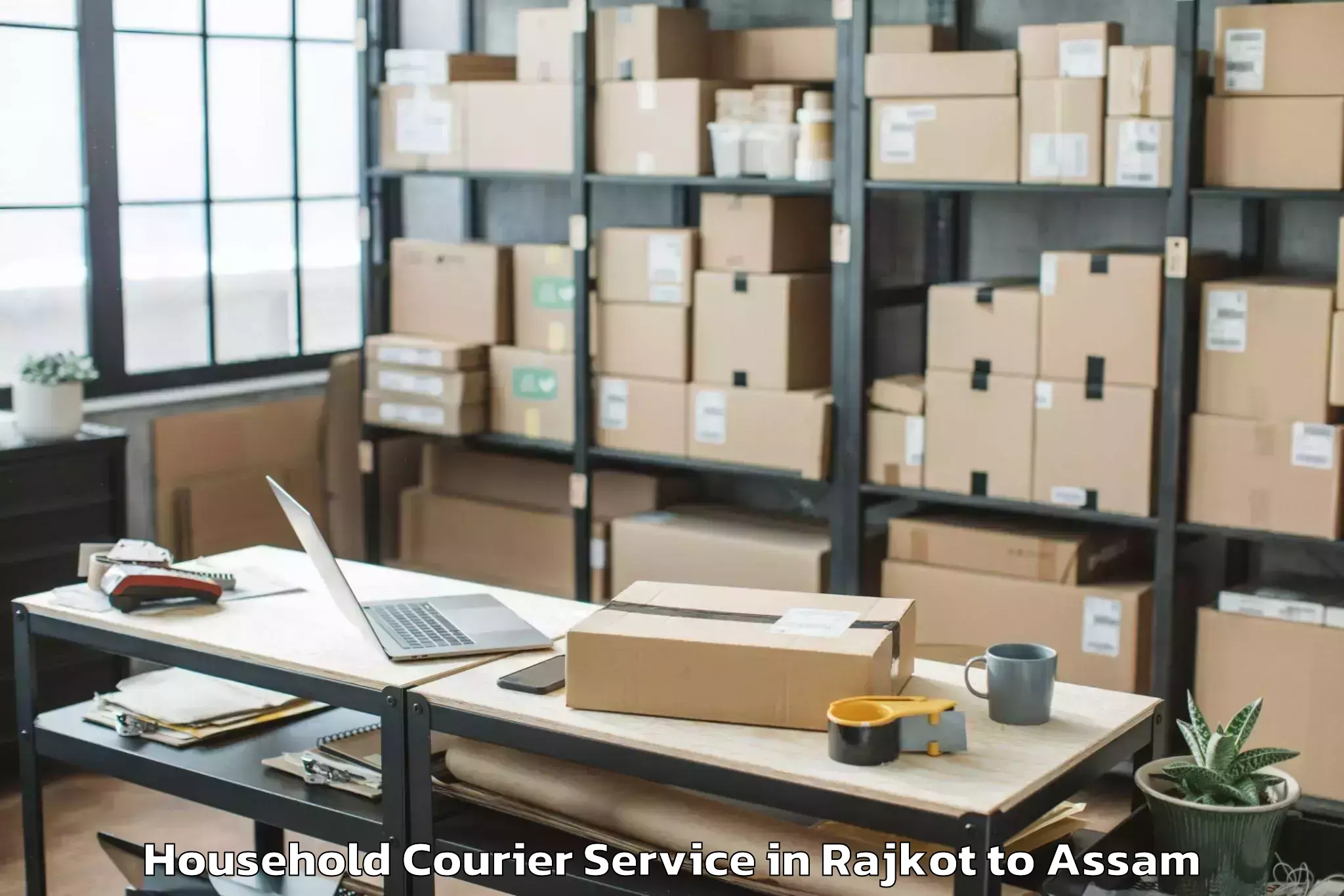 Book Rajkot to Dibrugarh University Household Courier Online